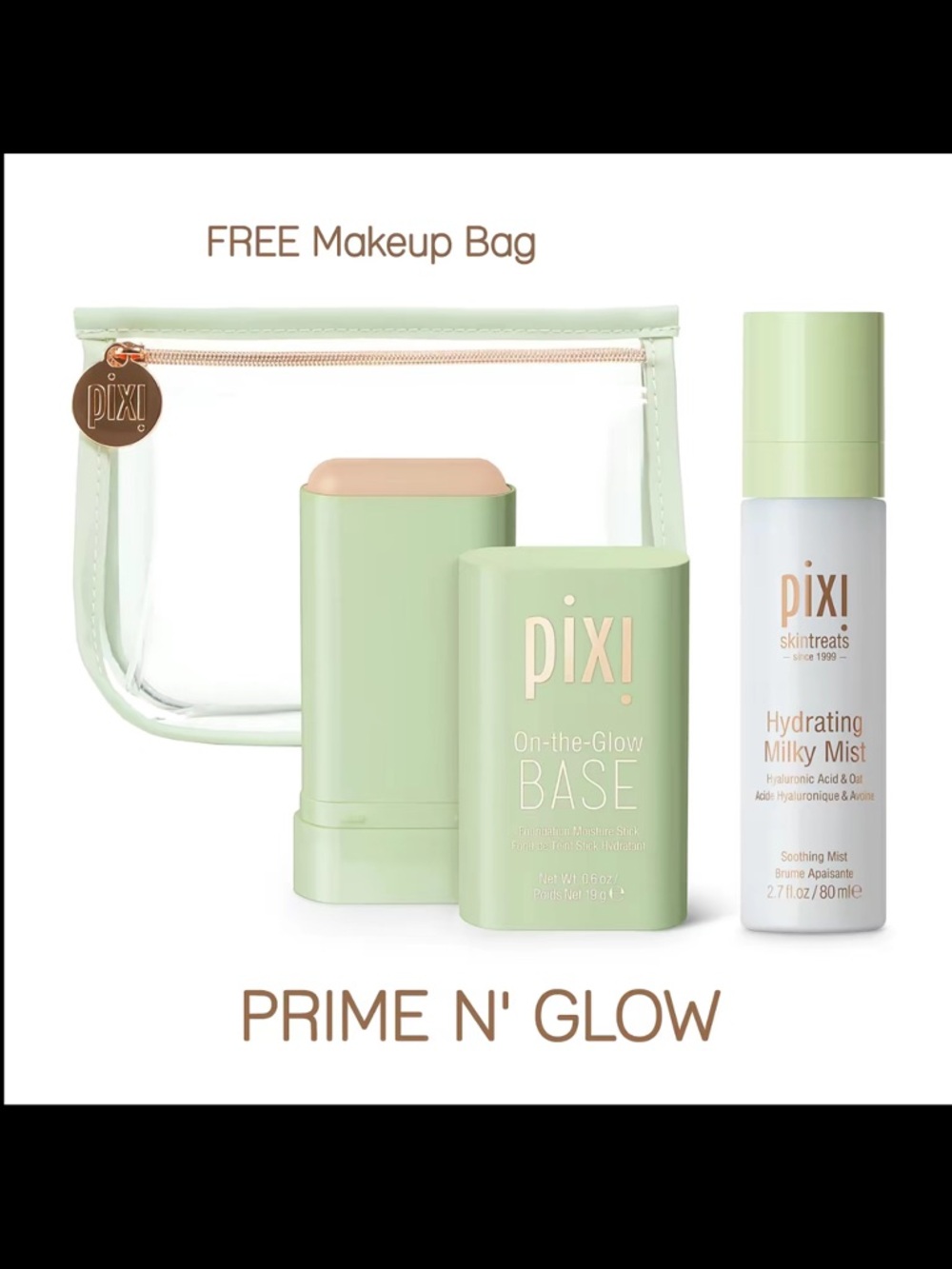 Pixi Prime N' Glow Primer & Hydrating Mist Set - Mint